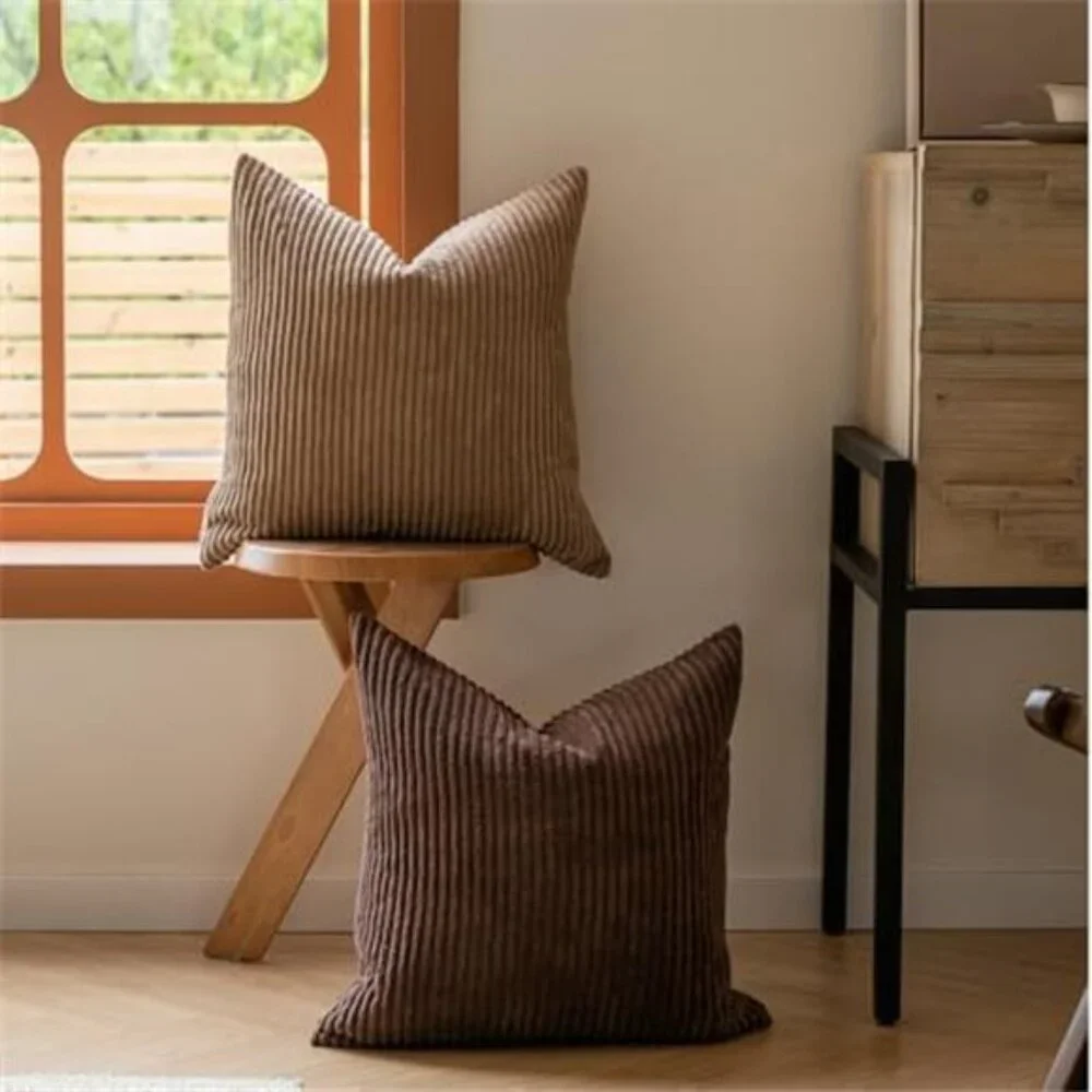 Neutral Couch Throw Pillow Covers 18x18 Inch Set of 4 Decorative